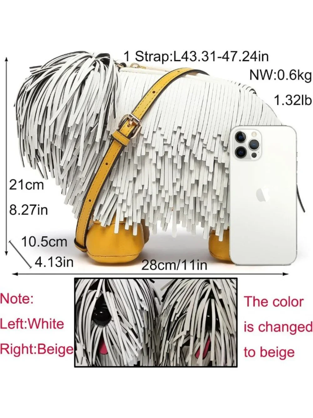 Dog-Shaped Novelty Purse | Cute Handbag for Shoulder & Crossbody Use